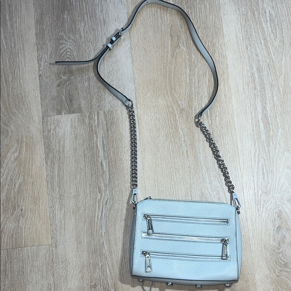 Rebecca Minkoff Light Blue Leather Crossbody with Chain Strap